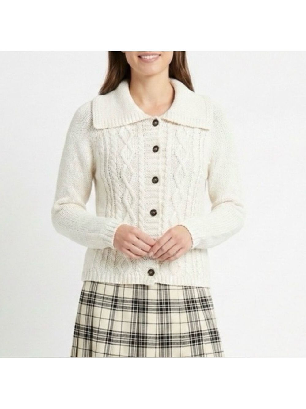 APRIL CORNELL Loose Knit Rayon Cotton Blend Cardigan Sweater US Sz M